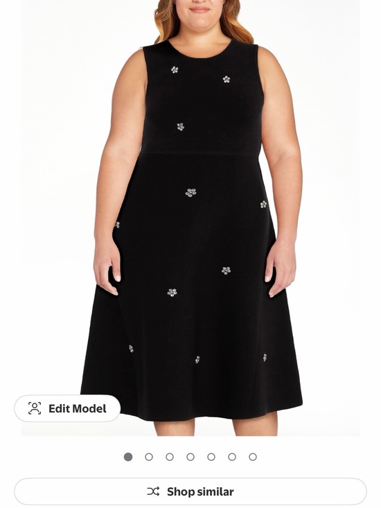 Free Assembly Dresses & Skirts - Sleeveless Black Midi Dress with Crystal Flower Accents